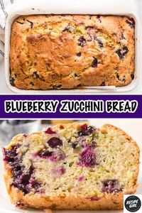 Blueberry Zucchini Bread recipe from RecipeGirl.com