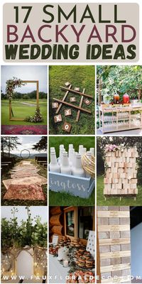 If you have a small budget or want a more intimate gathering, then you will love seeing these 17 creative small backyard wedding ideas! sharing the best ideas for an outdoor ceremony, ways to entertain your wedding guests, cute drink and food set up ideas, and backyard wedding decor ideas so creative you will fall in love.