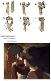 Mikasa, Eren, funny, scarf, text; Attack on Titan