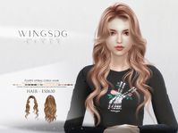 The Sims Resource - WINGS-ES0630-Fluffy spiral curls hair