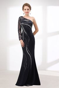 Only $199, Prom Dresses Shiny Sequin Black Fitted Prom Dress Mermaid With One Shoulder Sleeves #CH6617 at #GemGrace. View more special Special Occasion Dresses,Prom Dresses now? GemGrace is a solution for those who want to buy delicate gowns with affordable prices, a solution for those who have unique ideas about their gowns. 2018 new arrivals, shop now to get $10 off!