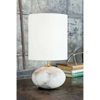 A material revered since ancient Egyptian times, alabaster evokes a naturalistic, yet sophisticated tone, paired with a tall off-white linen drum shade for added brilliance, this orb lamp strikes a stunning balance perfect for any room. | Regina Andrew Alabaster Mini Orb Lamp Alabaster / Linen in Black / Brown / Gray, Size 16.0 H x 8.0 W x 8.0 D in | Wayfair