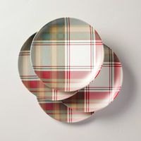 4pk 8.9" Festive Plaid Melamine Christmas Salad Plates Red/green/tan - Hearth & Hand™ With Magnolia : Target