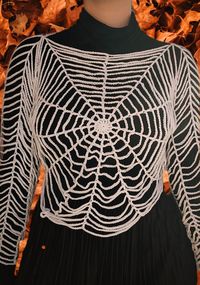 Spiderweb Crochet Top Halloween Longsleeve Top Handmade by Okeanos Creations - Etsy