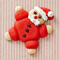 A favorite of ours during the holidays, these Santa cookies are simply adorable. Press the balls of dough against each other as you flatten them, so they wont separate after baking./