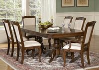 Louis Philippe Rectangular Double Pedestal Dining Table | Liberty | Home Gallery Stores