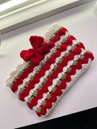 #crochet #bookcover #booksleeve #handmade #strawberry #giftidea