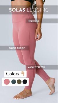 Light and tight! Your workout never felt so good until the Solas Leggings. Featuring a high-rise design with a 7/8 length and light weight, completely squat proof material. Your workout wardrobe just got upgraded! Colors include - Black, Forest, Bonzai and Dusty Rose #leggings #athleisure #fashion #active #workout #style