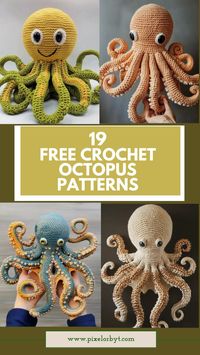 Free crochet octopus patterns for cute and cuddly sea creatures. Ideal for baby gifts or quirky home decor.