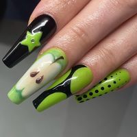 BUMPIN THAT @charli_xcx 🍏🍏🍏🍏🍏 Service: GelX Extension + Nail Art Booking link is in bio 🩷 Limited availability for August!!