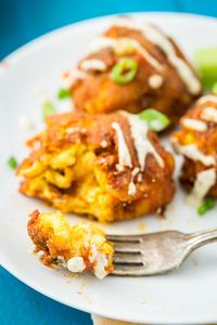 Gluten-Free, Vegan Buffalo Mac n' Cheese Balls. Made Just Right. Plant Based. Earth Balance.