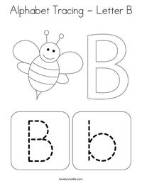 Alphabet Tracing - Letter B Coloring Page - Twisty Noodle