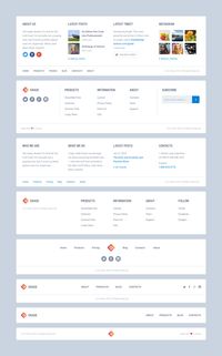Grade UI Kit: Footers Light