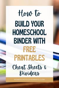 Empower your homeschooling experience with a well-organized binder! Discover how to build the ultimate homeschool binder using our FREE cheat sheets and printables. From lesson planning to tracking progress, this comprehensive guide will help you create a resource hub that streamlines your homeschool routine. Download now and take the first step towards a more organized and efficient homeschooling journey.