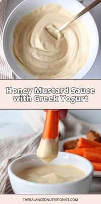 Make the best honey mustard sauce with this easy, 3 ingredient honey mustard recipe. This sweet and healthy homemade Greek yogurt honey mustard is perfect as a dressing or dip for chicken or salad.