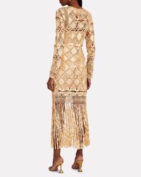 Zimmermann Kaleidoscope Fringe Dress In Gold | INTERMIX®