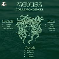 Medusa Correspondences and available items. Find all Medusa products in the shop #medusa #hellenic #pagan #witch