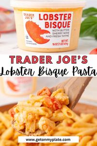 This *viral* Trader Joe's Lobster Bisque Pasta recipe really lives up to the hype! It's creamy, decadent, and requires MINIMAL effort! Does it get much better than that?! This Trader Joe's pasta dish is perfect for date night and easy enough for EVERY night! This Trader Joe's viral pasta recipe is one everyone will love. It's an easy Trader Joe's dinner recipe and can be made in less than 30 minutes. You can use Trader Joe's shrimp in this easy recipe as well.