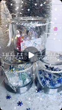 Christian Dare on Instagram: "Did you know almost 40% of us will give a gift card this holiday season? 

So why not make it a little extra special with a DIY snowglobe . It’s a great way to upcycle old jars and it makes that gift card a little extra special. 

#diy #giftcard #snowglobe #maker #christmas"