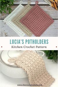 Lucia potholder crochet pattern 🎄 #crochetgiftideas #handmadegifts #crochetlove #DIYgifts #handmadewithlove