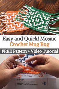 Mosaic Crochet creates beautiful textures, dimensions, and geometric designs, and We love it! I recently put together a simple tutorial on how to get that fabulous look and this project is the perfect way to practice those skills.Mosaic Crochet Mug Rug is a fun and quick project that uses chain only, single crochet and double crochet and only one color per row.