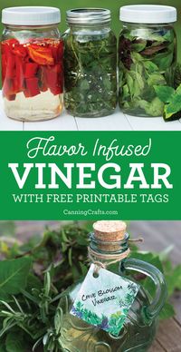 Herb & Pepper Flavor Infused Vinegar with FREE Printable Hang Tags – CanningCrafts