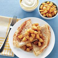 Start your mornings off right with this Apple Crepe recipe. It's easy, affordable and a nice changeup fromy your typical bacon and eggs. This crepe recipe also doubles as a wonderful dessert, especially in the fall when apples are abundant.