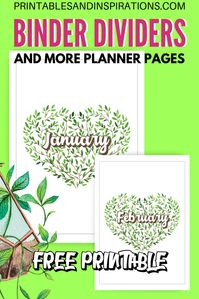 Free Printable Binder Divider Plus Planner Pages! - Printables and Inspirations