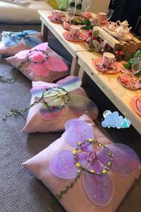 Don't miss this magical fairy-themed sleepover birthday party! Love the seating! See more party ideas and share yours at CatchMyParty.com