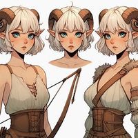 studio ghibli art style2c elven woman with ram horn - Image Creator from Microsoft Designer