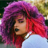 Red and purple natural hair