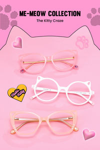 Soft pink pads, adorable cat ears...each design is curated to bring out the charm of a playful kitten. Shop Kitty Craze Glasses now!