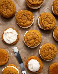 Pumpkin Sandwich Cookies with Brown Butter Buttercream