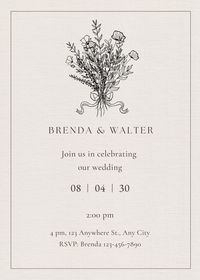 Personalized minimalist, rustic & Elegant wedding invitation - matches with all color themes. Download and edit names and details!