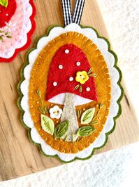 PDF Sewing Pattern Mushroom Strawberry Felt Ornament. Applique Embroidery Pattern - Etsy