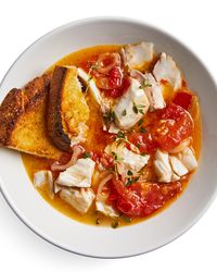 Striped Bass in Tomato Broth