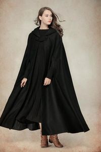 Maxi Hooded Wool Coat Cloak (8 Colors) – Linennaive