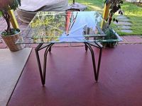 Marketplace - Nice square table, just painted the frame. Glass have normal wear and tear with some scratches. | Facebook