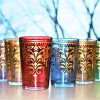 Vintage Juice Glass 6 Moroccan Tea Glass Set Colorful - Etsy Canada