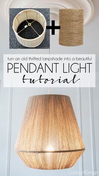 cheap DIY pendant light tutorial using jute yarn