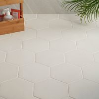 Cavallo Swiss Coffee 7" Hexagon Porcelain Tile, White, Backsplash, Wall and Floor | Tile Size: 7"