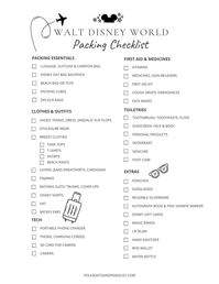 disney world packing list for families