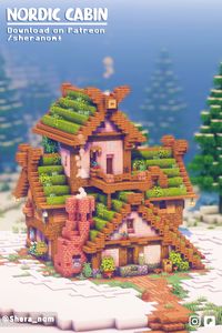 Hey everyone! Check out this cute Nordic house made of 3 separate houses. It's one of my favorite designs with a fully furnished interior and a comfy bedroom upstairs. You can get it by supporting me on Patreon.