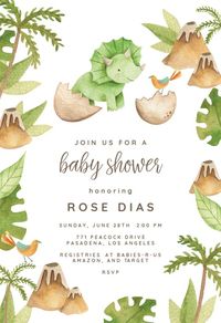 Dino adventure - Baby Shower Invitation Template (Free) | Greetings Island