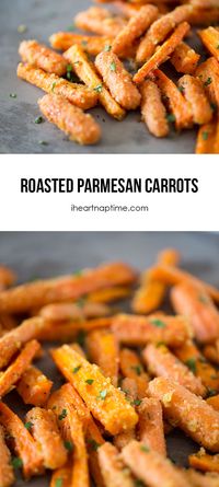 Roasted Parmesan Carrots - savory, sweet and completely addicting!