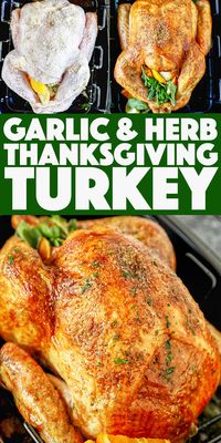 This classic Thanksgiving Turkey Recipe is easy to make and absolutely delicious. Crispy golden brown skin and flavorful turkey meat, spread homemade garlic herb butter under the skin for a perfectly roasted turkey that will be the star of your Thanksgiving dinner.