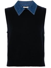 Shop SANDRO detachable-collar knitted top