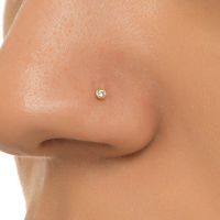 Solid gold (14K-18K) Genuine Gemstone Nose Stud! ♥ W H Y ∙ Y O U ' L L ∙ L O V E ∙ I T ♥ * Can be worn every day * It is a special meaningful piece of jewel * High quality materials and attention to detail ★ MATERIAL ★ * Solid gold (14K, 18K) * Available in Yellow, Rose or White color * Diamond stone is 2mm (0.078in) / 0.034ct * Available with Emerald, Sapphire, White or Black Diamond, Ruby stones * Each colored stone is 2mm (0.078in) * Diamond Color and Clarity: Color G / Clarity VS ★ DIMENSION