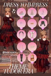 Dress to Impress No VIP Outfit Hacks Theme DTI Tudor Era Fashion Tudor Time Period Girly Fashion Inspiration Fashion Ideas Outfit Inspo DTI Roblox