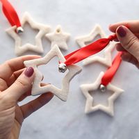 These salt dough ornaments are so easy and fun to make! They make such a festive ornament to hang on your Christmas tree. Kids will love helping to make these too! Perfect for a DIY Christmas ornament gift. #bestideasforkids #kidscraft #kidsactivities #christmas #christmascrafts #diy #christmasdiy #christmasornament #ornamaments #handmade #crafts #easycrafts